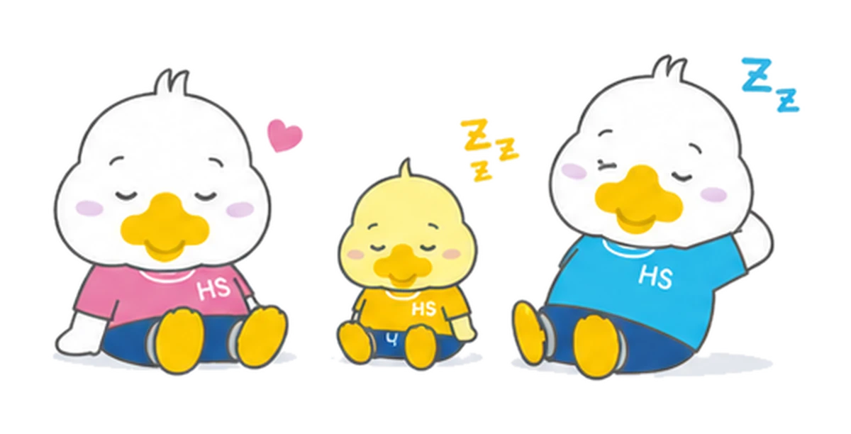座って休むアヒルさんたち